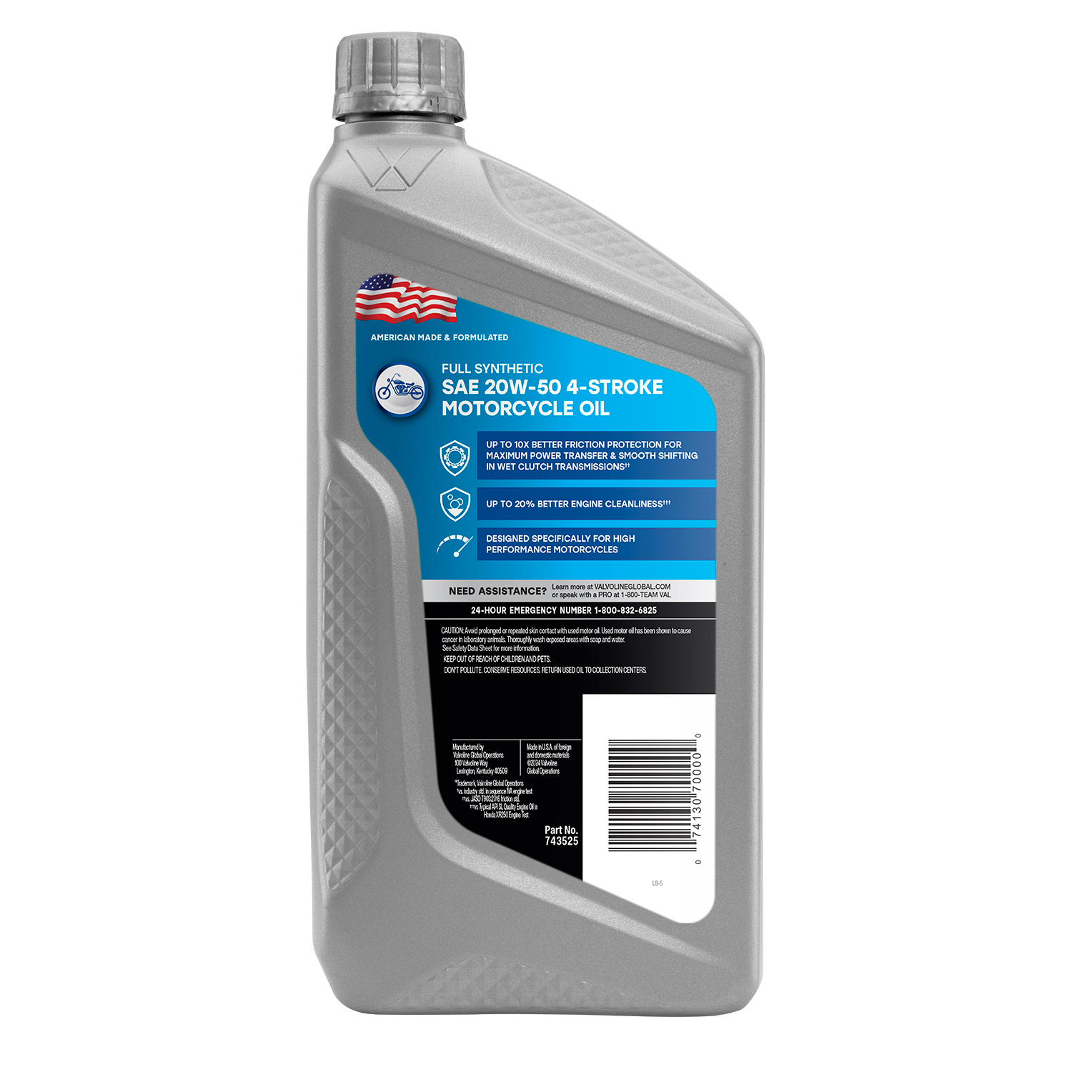 slide 2 of 2, Valvoline Full Synthetic 20W-50 Motorcycle Oil Qt, 1 ct