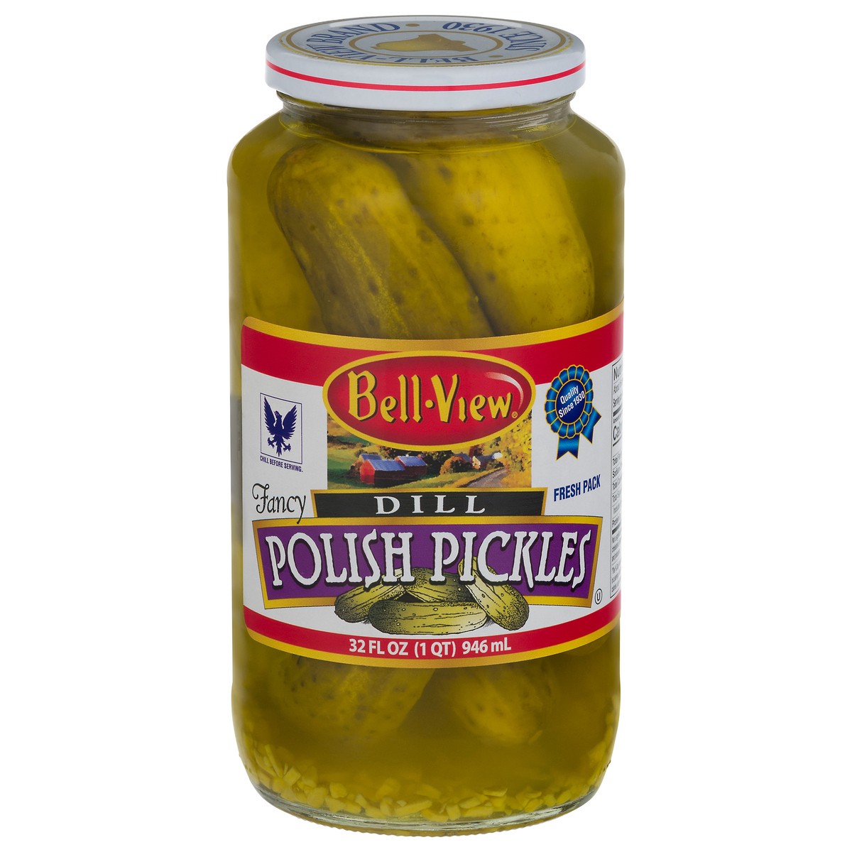 slide 1 of 9, Bell-View Dill Polish Pickles 32 oz, 32 oz