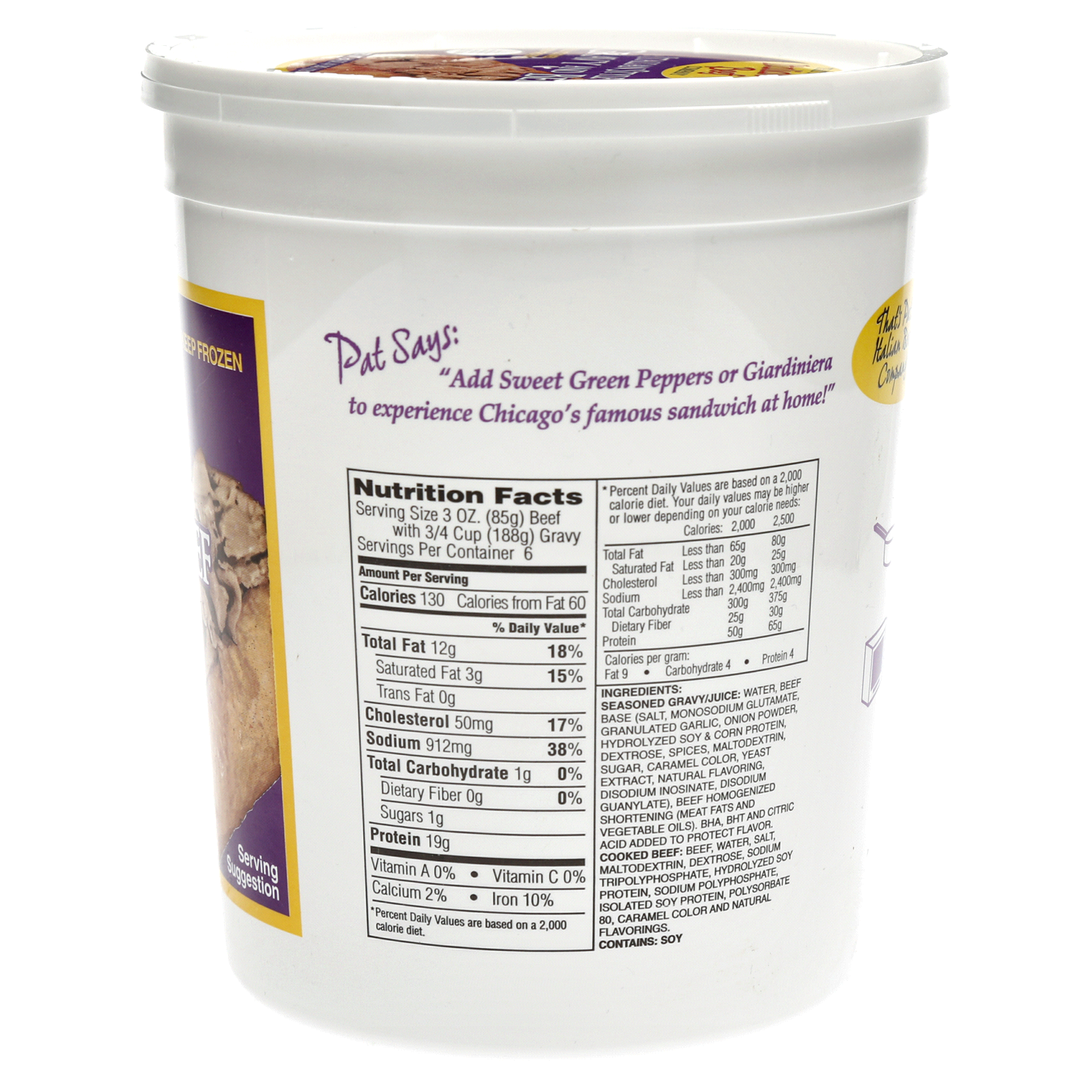 slide 2 of 2, Thats Pats Italian Beef, 64 oz