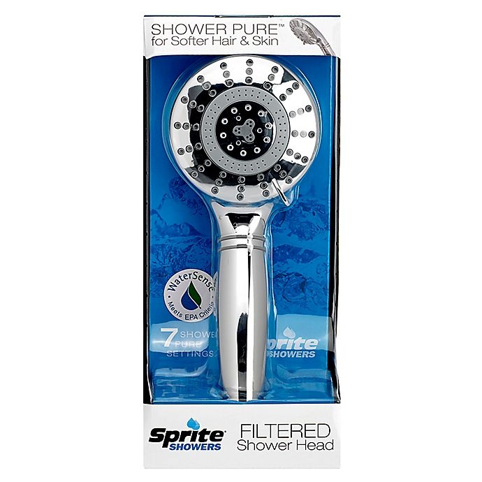 slide 3 of 4, Sprite 7-Spray Filtered Handheld Showerhead - Chrome, 1 ct