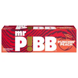 Mr. Pibb Punchin' Peach Soda, 12 Pack 12 fl oz Cans