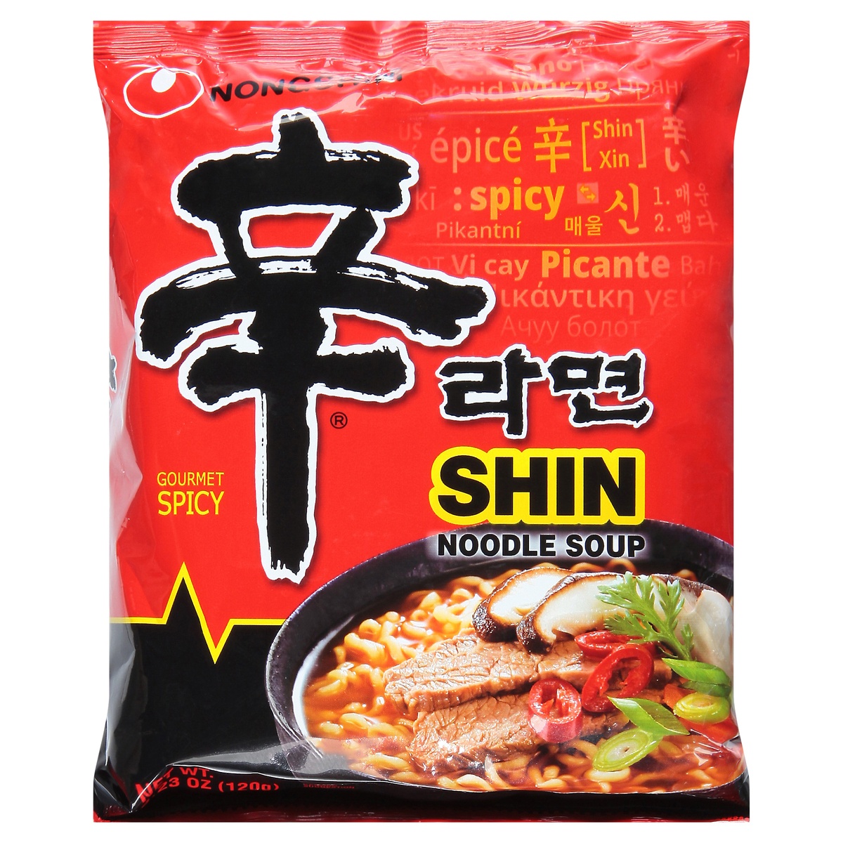 slide 1 of 1, Nongshim Spicy Shin Noodle Soup - 4.23oz, 4.23 oz