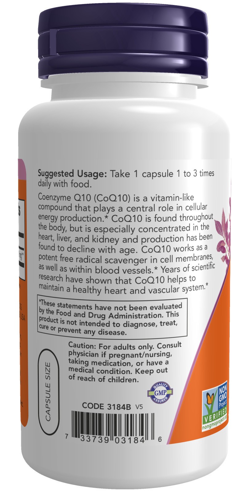slide 4 of 4, NOW CoQ10 30 mg - 60 Veg Capsules, 60 ct
