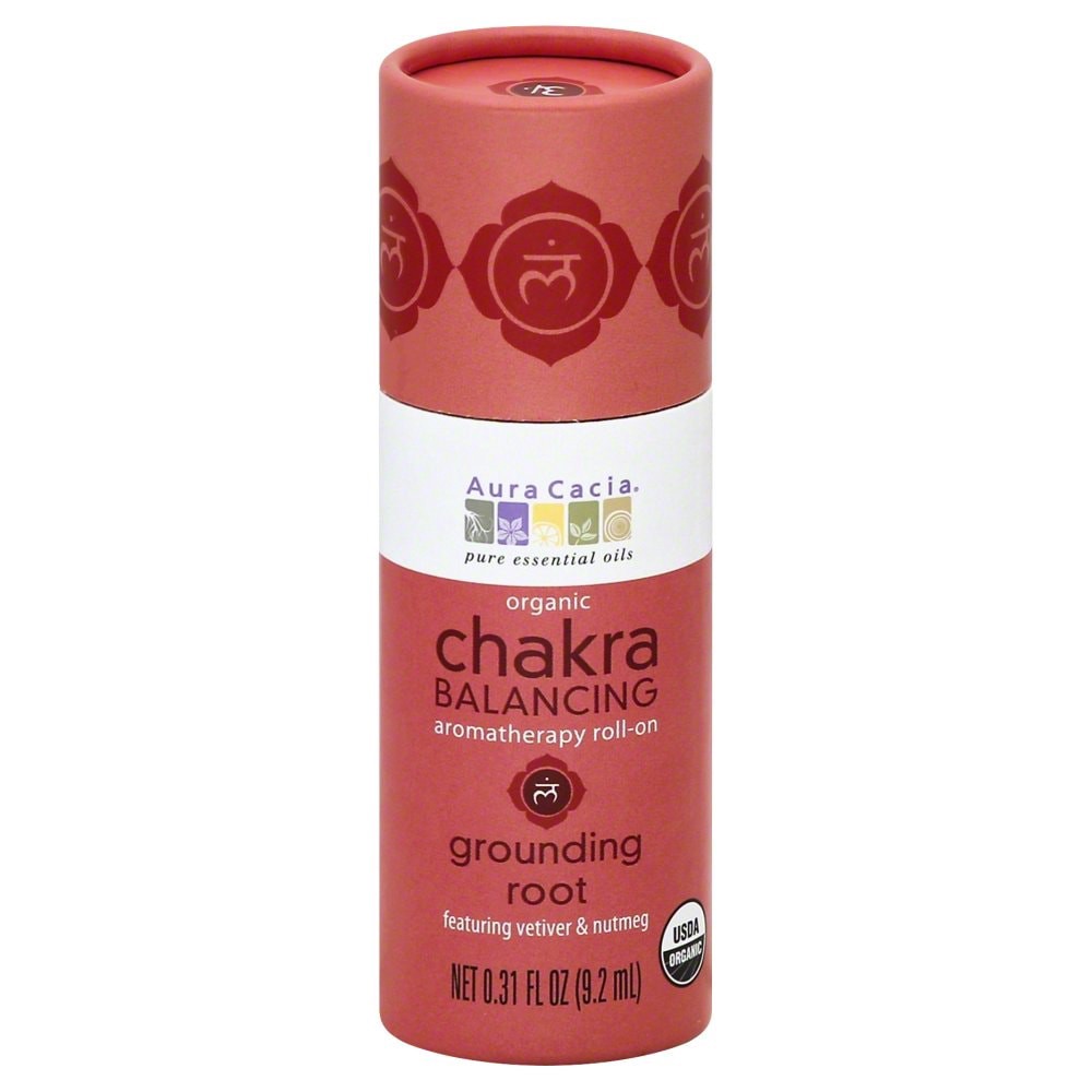 slide 1 of 2, Aura Cacia Chakra Balancing Grounding Root Organic Roll-On, 0.31 fl oz