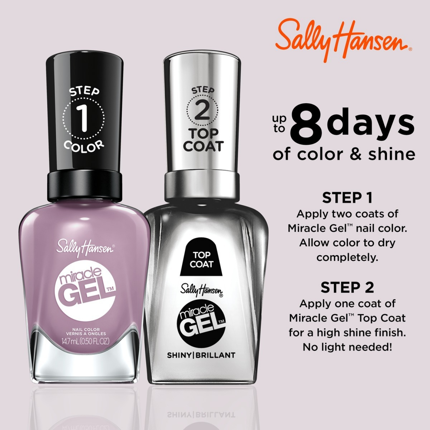 slide 6 of 7, Sally Hansen Miracle Gel, Street Flair, Gel Nail Polish, Chip-Resistant Nail Polish, Lasts up to 8 Days, 0.5 fl oz, 14.70 mL