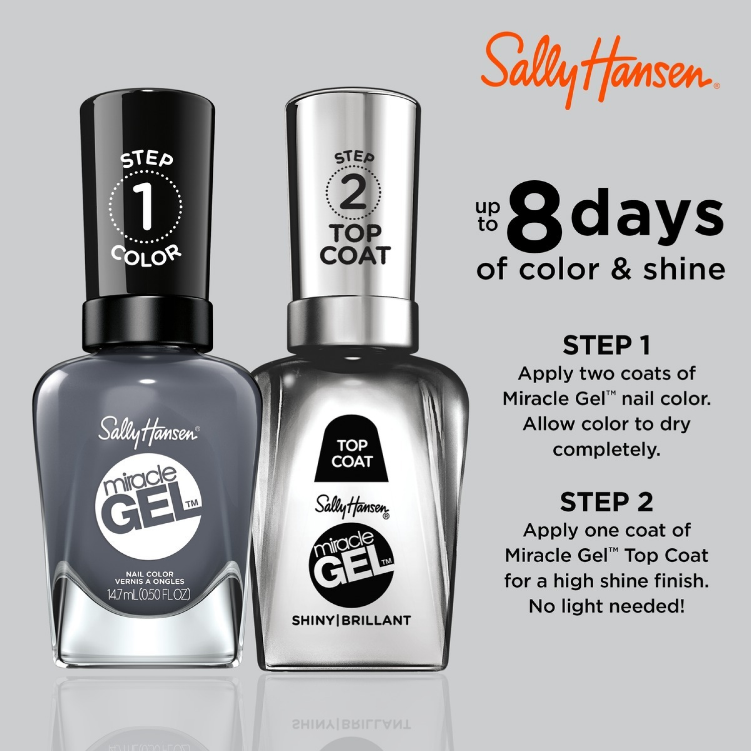 slide 6 of 7, Sally Hansen Miracle Gel Nail Polish, Slate-r Girl, 0.5 fl oz, 14.70 mL