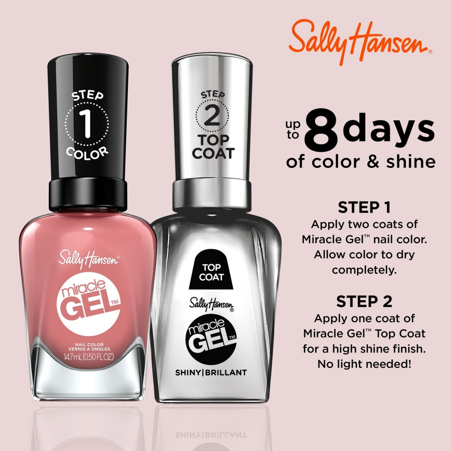 slide 6 of 7, Sally Hansen Miracle Gel, Mauve-olous, Gel Nail Polish, Chip-Resistant Nail Polish, Lasts up to 8 Days, 0.5 fl oz, 14.70 mL