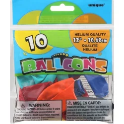 Unique Assorted Balloons - 12 Inches, 10 ea