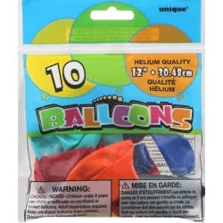 Unique Assorted Balloons - 12 Inches, 10 ea