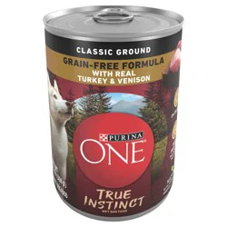 Purina ONE Wet Dog Food True Instinct Classic Ground Grain-Free Formula With Real Turkey And Venison High Protein Wet Dog Food