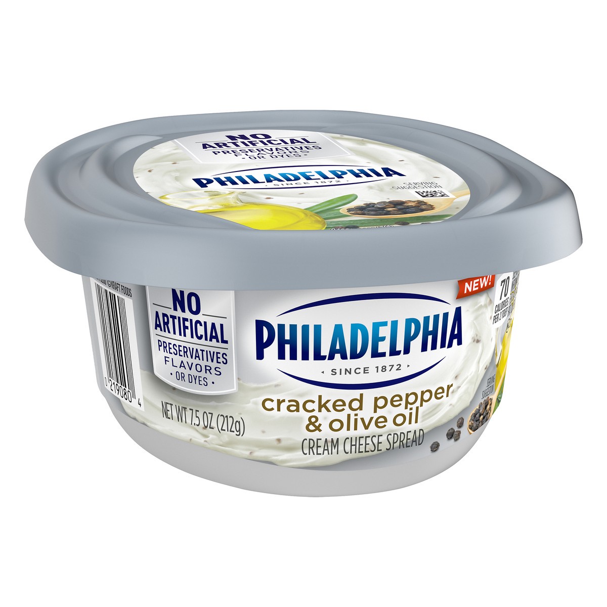 slide 9 of 10, Philadelphia Cracked Pepper & Olive Oil Cream Cheese Spread, 7.5 oz Tub, 7.5 oz