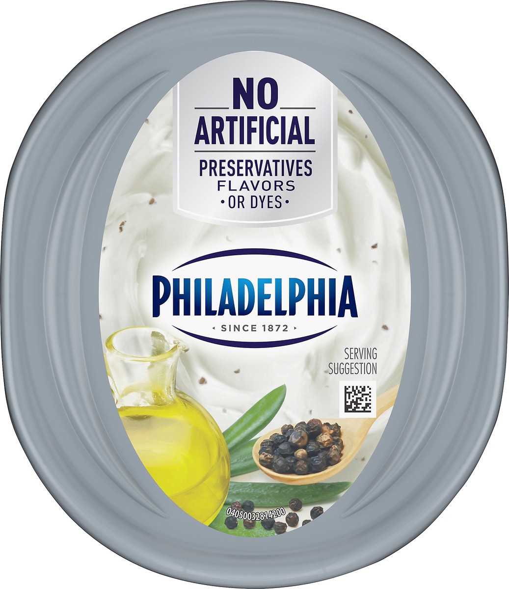 slide 10 of 10, Philadelphia Cracked Pepper & Olive Oil Cream Cheese Spread, 7.5 oz Tub, 7.5 oz