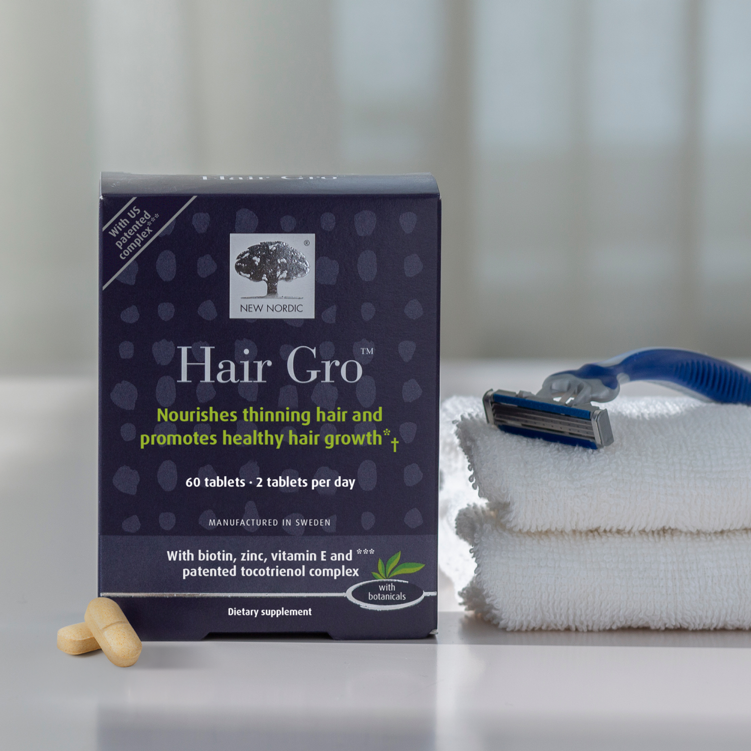 slide 3 of 4, New Nordic Hair Gro, 60 ct