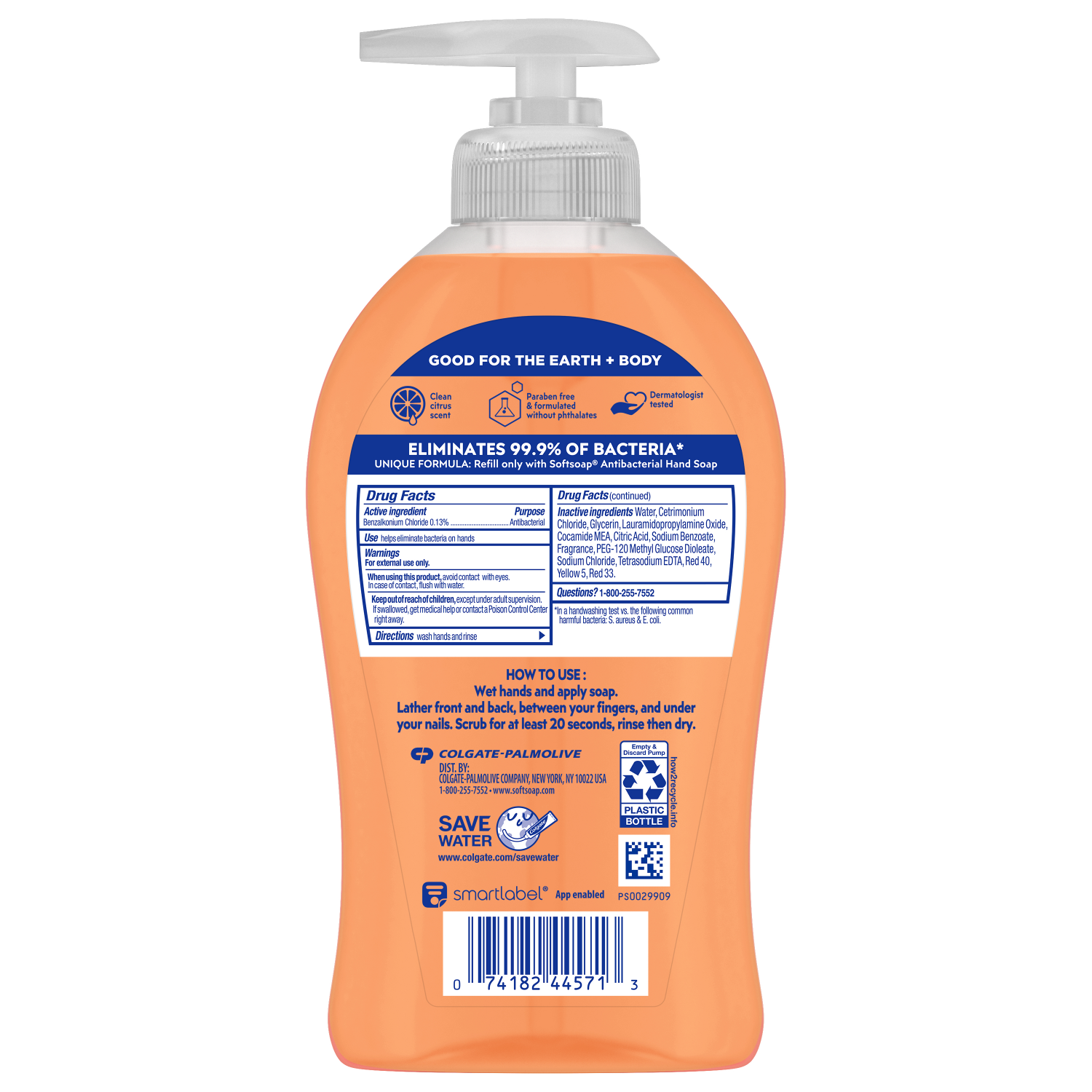 slide 2 of 2, Softsoap Antibacterial Liquid Hand Soap Pump, Crisp Clean - 11.25 Fluid Ounce, 11.25 fl oz