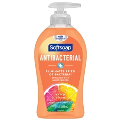 Softsoap Antibacterial Liquid Hand Soap Pump, Crisp Clean - 11.25 Fluid Ounce