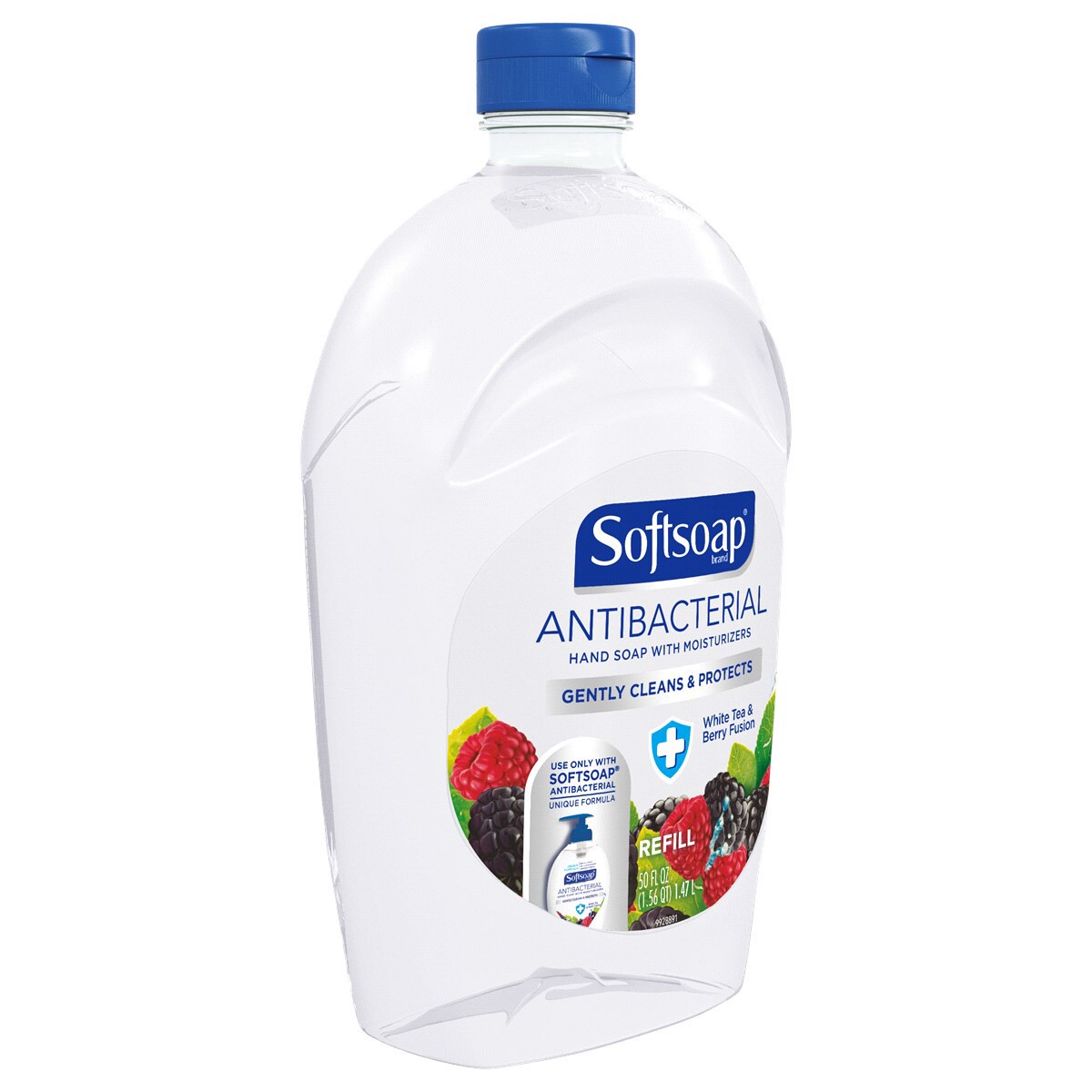 slide 3 of 3, Softsoap Antibacterial Liquid Hand Soap Refill, White Tea and Berry - 50 Fluid Ounce, 50 fl oz