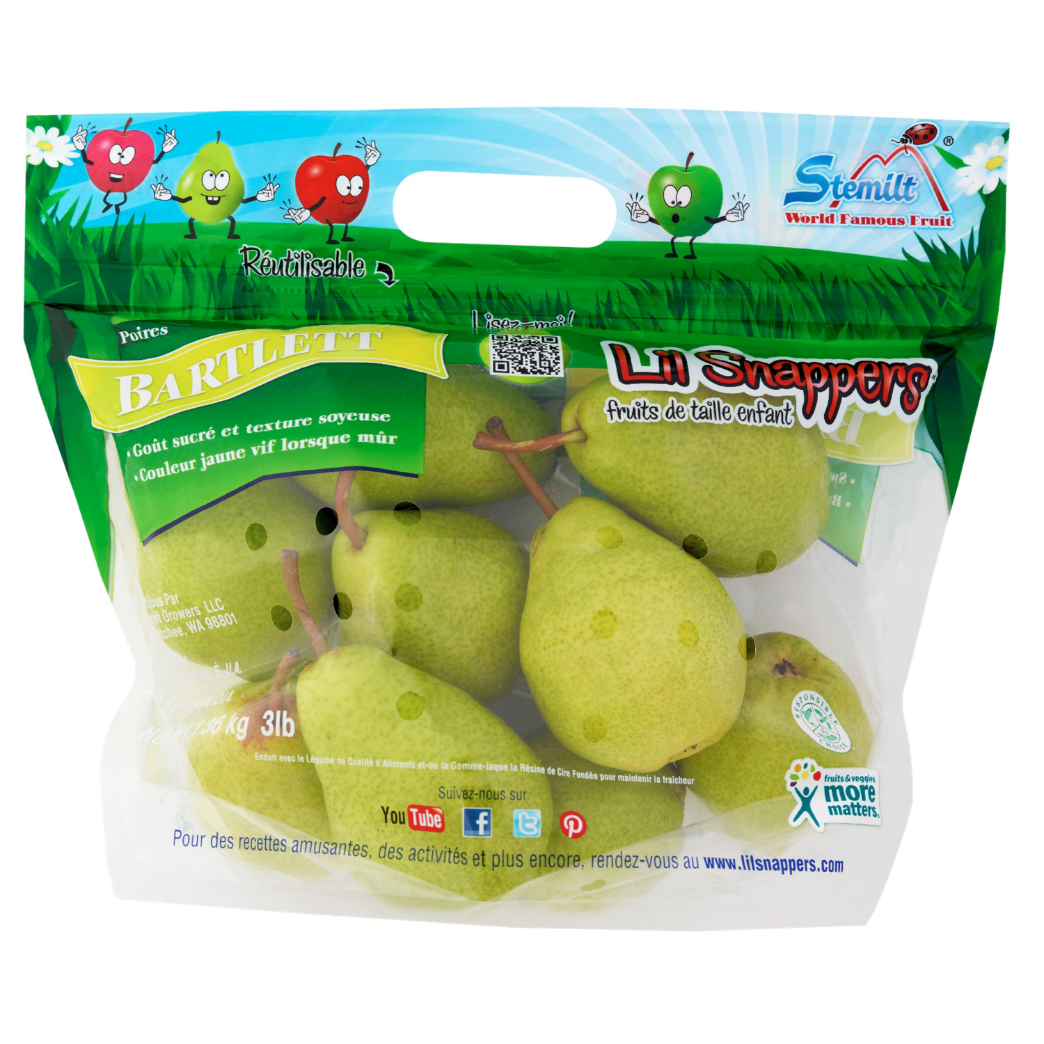 slide 1 of 1, Stemilt Lil Snappers Pears Bartlett, 3 lb