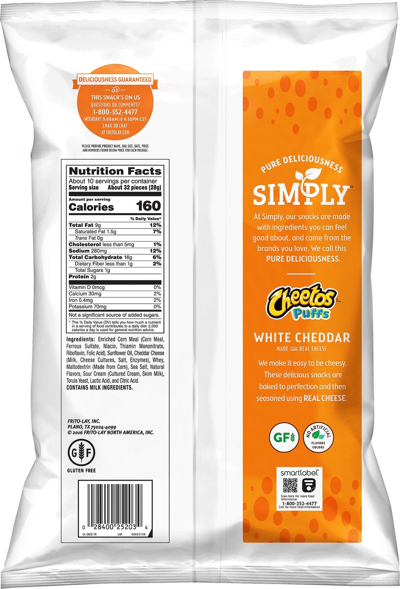 slide 5 of 7, Cheetos Simply White Cheddar Cheese Puffs 10.25 oz, 10.25 oz