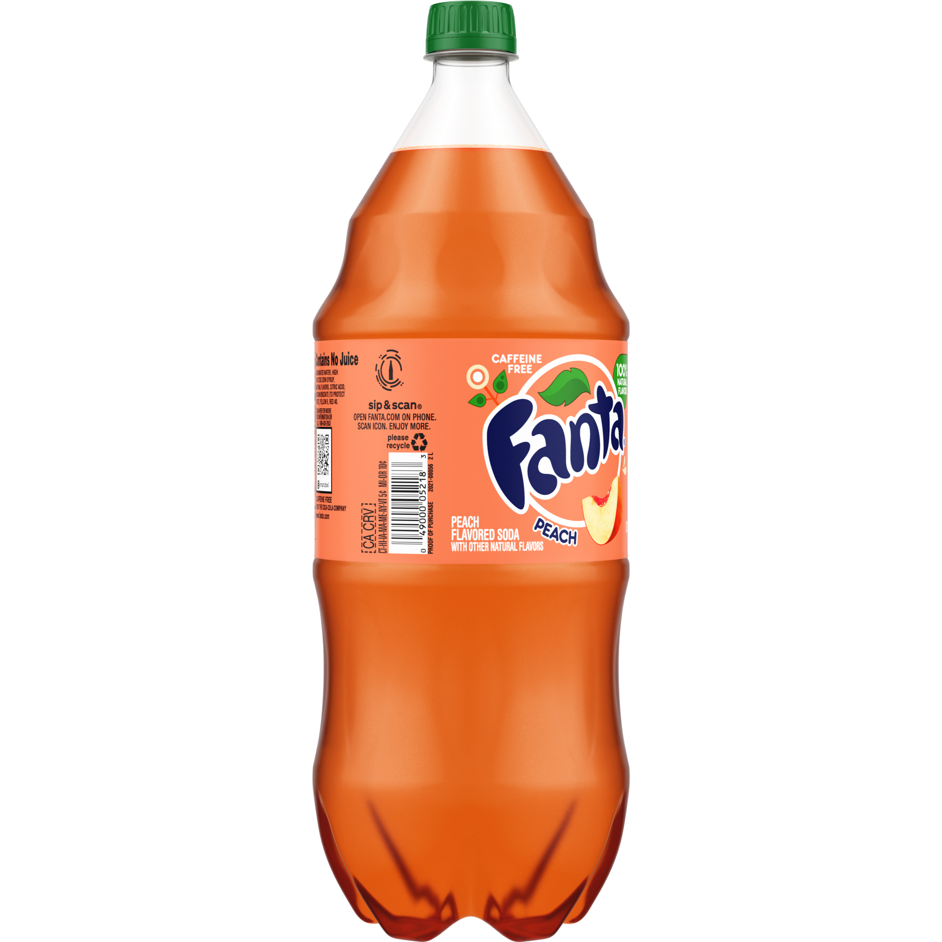 slide 3 of 5, Fanta Peach Soda Bottle Fruit Flavored Soft Drink, 2 Liters, 67.60 fl oz
