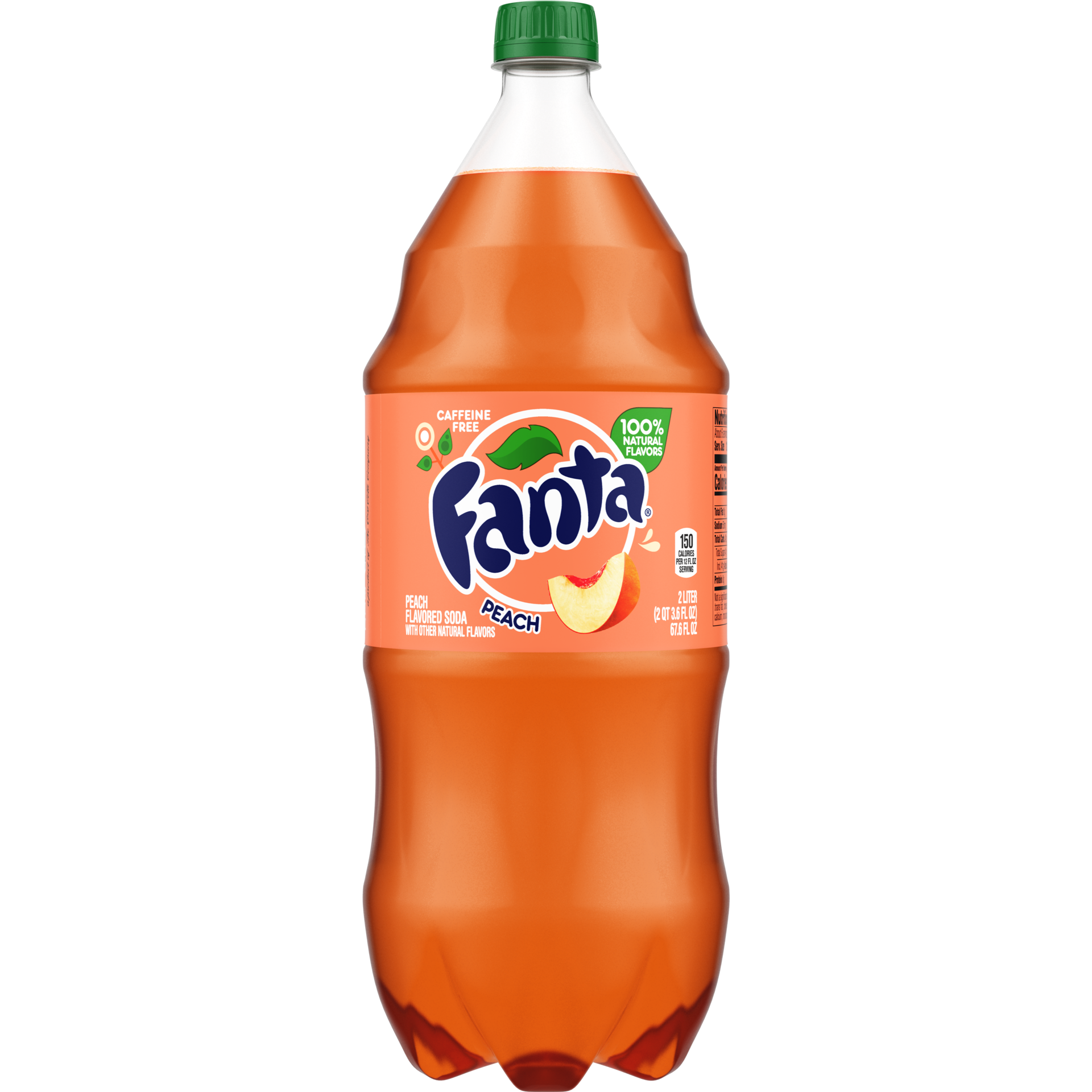 slide 1 of 5, Fanta Peach Soda Bottle Fruit Flavored Soft Drink, 2 Liters, 67.60 fl oz