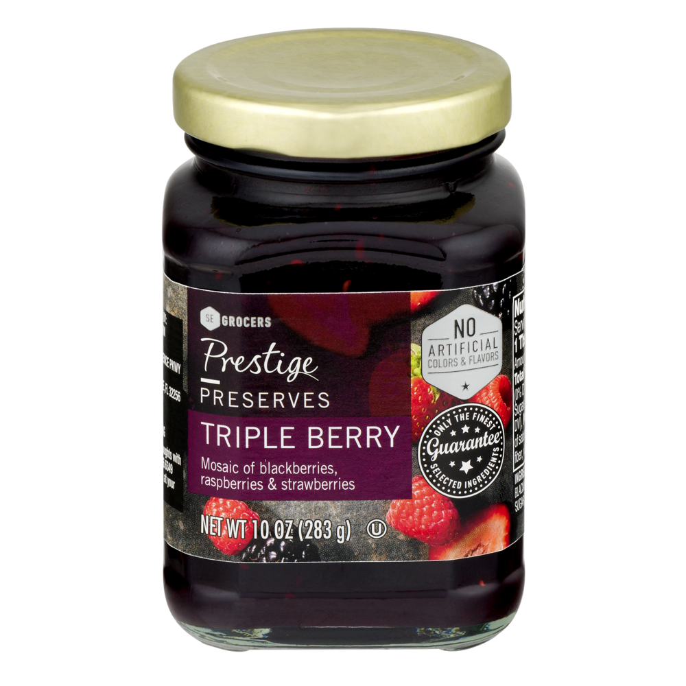 slide 1 of 1, Prestige Preserves Triple Berry Mosaic of Blackberries, Raspberries & Strawberries, 10 oz