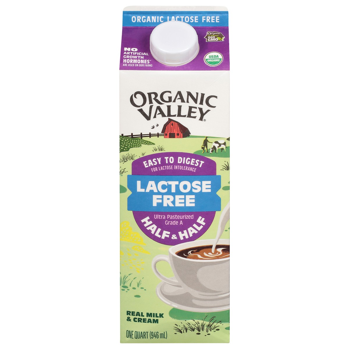 slide 1 of 3, Organic Valley Lactose Free Half & Half, 32 fl oz