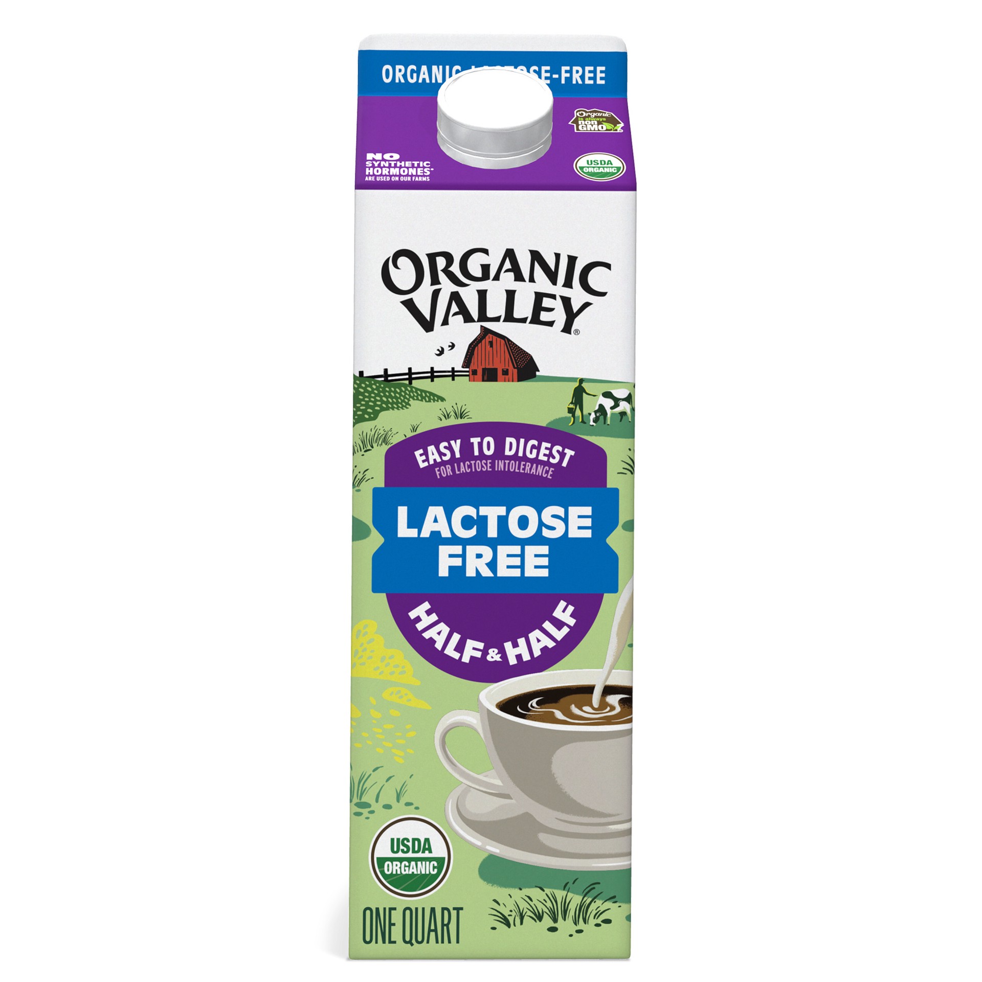 slide 1 of 1, Organic Valley Lactose Free Half & Half, 32 fl oz