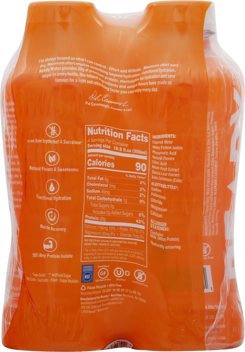 slide 12 of 13, Ready Nutrition Ready 4 Pack Orange Mango Protein Water 4-16.9 fl oz Bottles - 4 ct, 4 ct