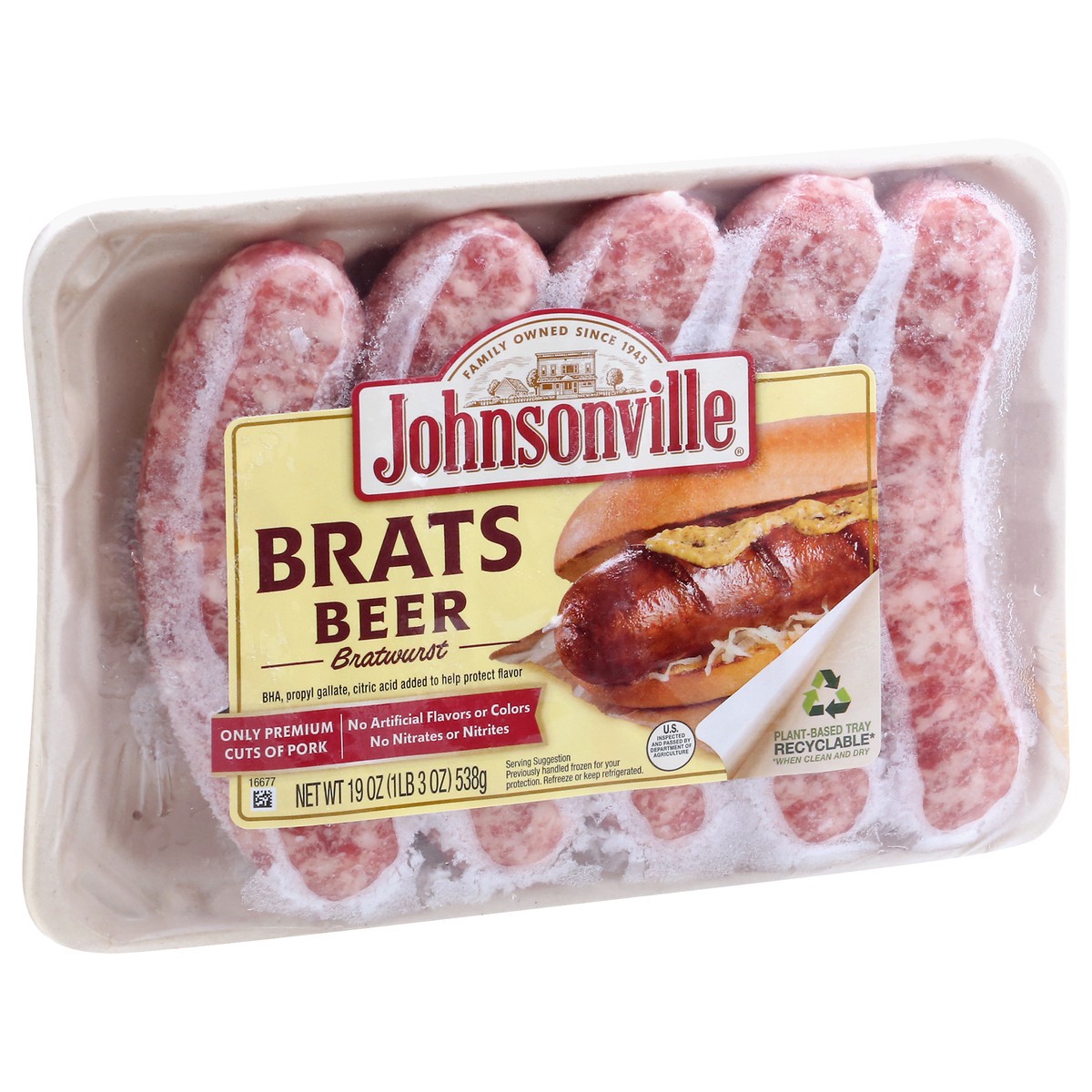 slide 8 of 13, Johnsonville Beer Bratwurst 19 oz, 19 oz