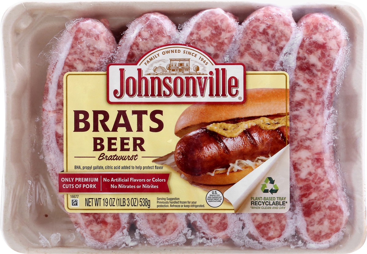 slide 5 of 13, Johnsonville Beer Bratwurst 19 oz, 19 oz