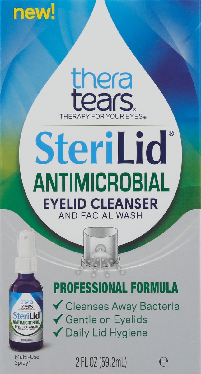 slide 7 of 9, TheraTears SteriLid Antimicrobial Eyelid Cleanser and Facial Wash, 2 fl oz Spray, 2 oz