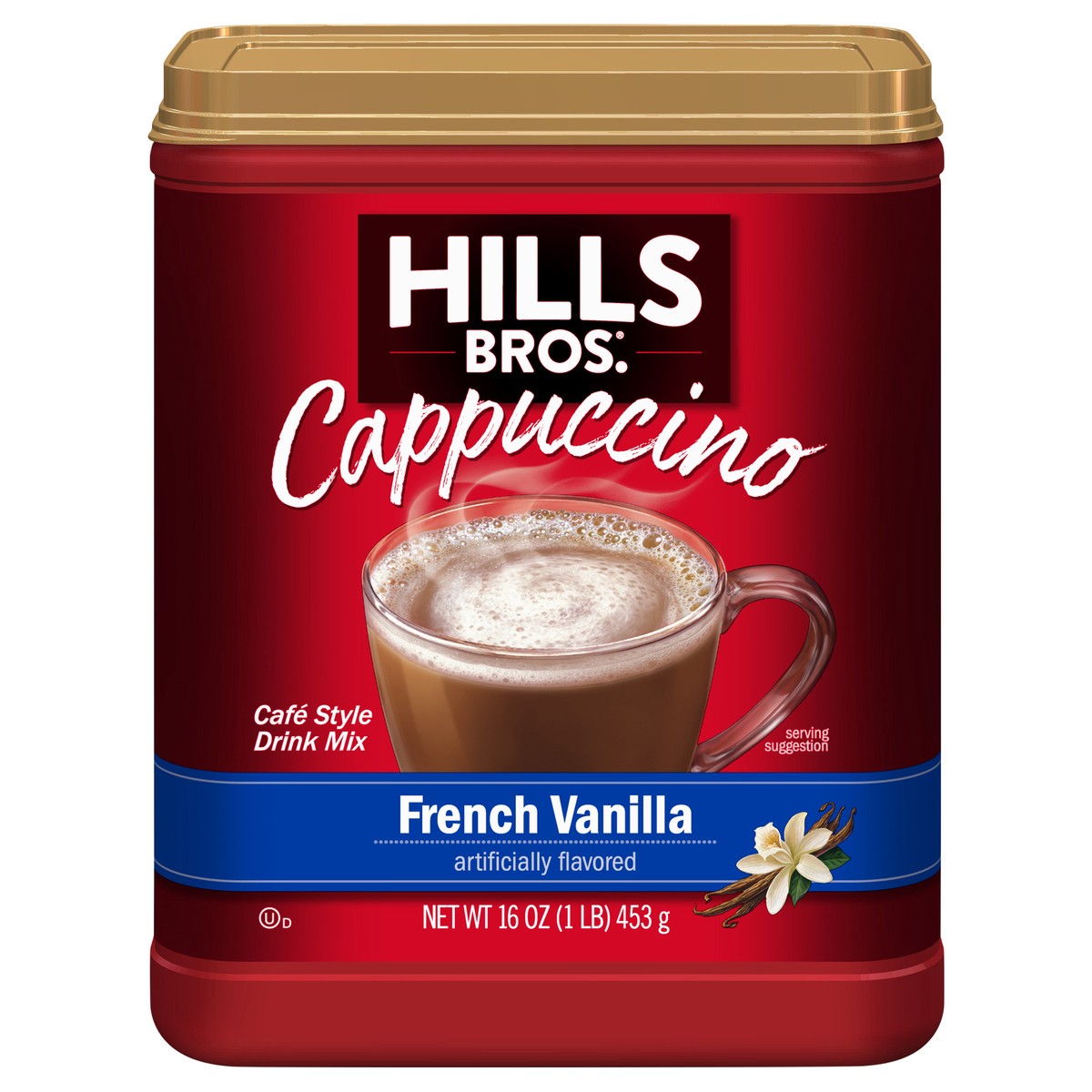 slide 9 of 14, Hills Bros. Cappuccino Cafe Style French Vanilla Drink Mix - 16 oz, 16 oz