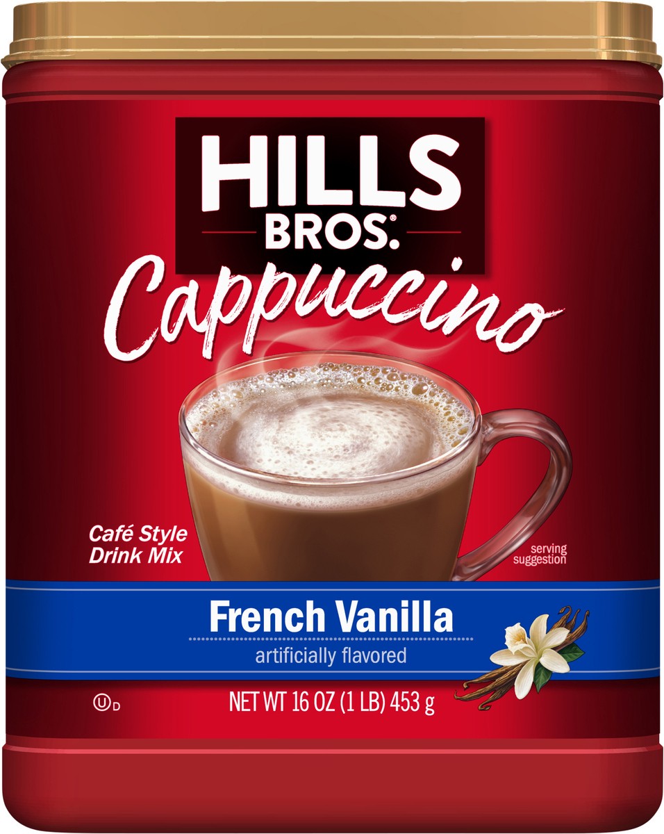 slide 10 of 14, Hills Bros. Cappuccino Cafe Style French Vanilla Drink Mix - 16 oz, 16 oz