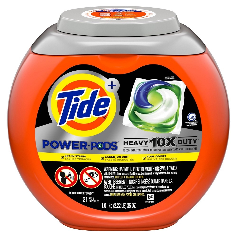 slide 2 of 3, Tide Hygienic Clean Heavy 10x Duty Power PODS Original Laundry Detergent Liquid Pacs, 21 ct