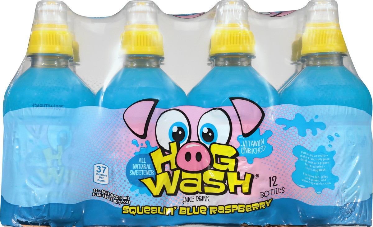 slide 9 of 10, Hog Wash Squealin' Blue Raspberry Juice Drink 12 ea, 12 ct