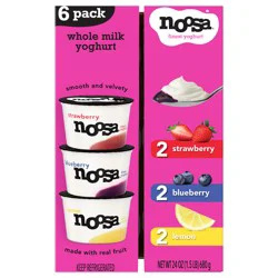 Noosa Variety Pack Yoghurt Strawberry Blueberry Lemon, 6/4 oz