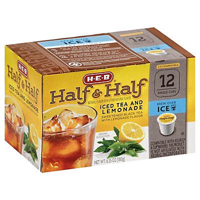 slide 1 of 1, H-E-B Half & Half Iced Tea Single Serve - 12 ct, 12 ct
