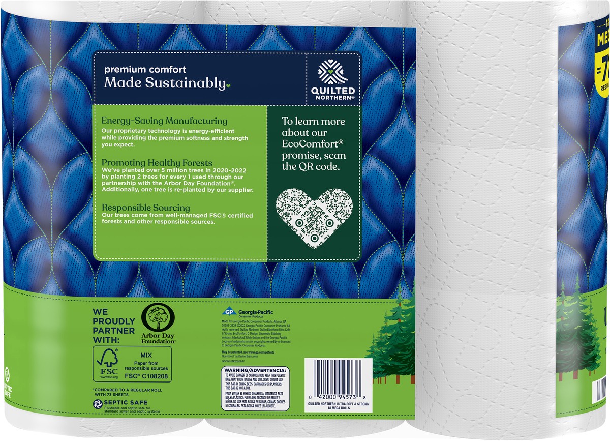 slide 4 of 5, Quilted Northern Ultra Soft & Strong Toilet Paper, 18 Mega Rolls, 18 ct