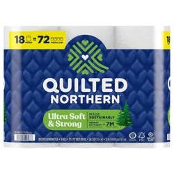 Quilted Northern Ultra Soft & Strong Toilet Paper, 18 Mega Rolls