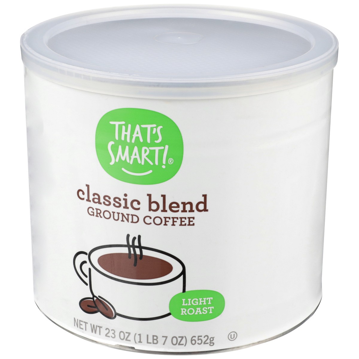 slide 9 of 11, That's Smart! Light Roast Classic Blend 100% Ground Coffee, 23 oz