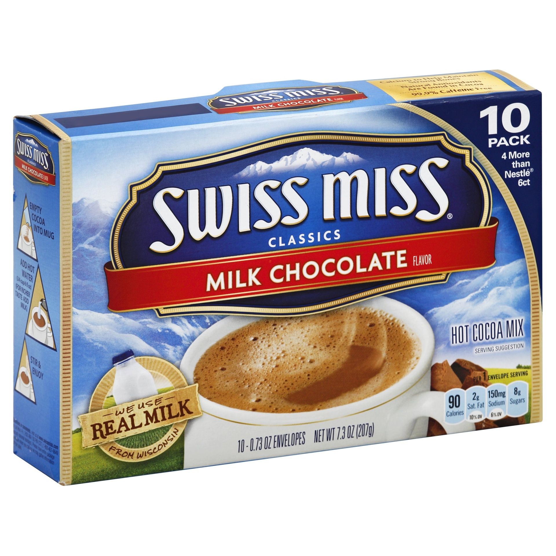 slide 1 of 1, Swiss Miss Classics Milk Chocolate Flavor Hot Cocoa Mix, 10 ct