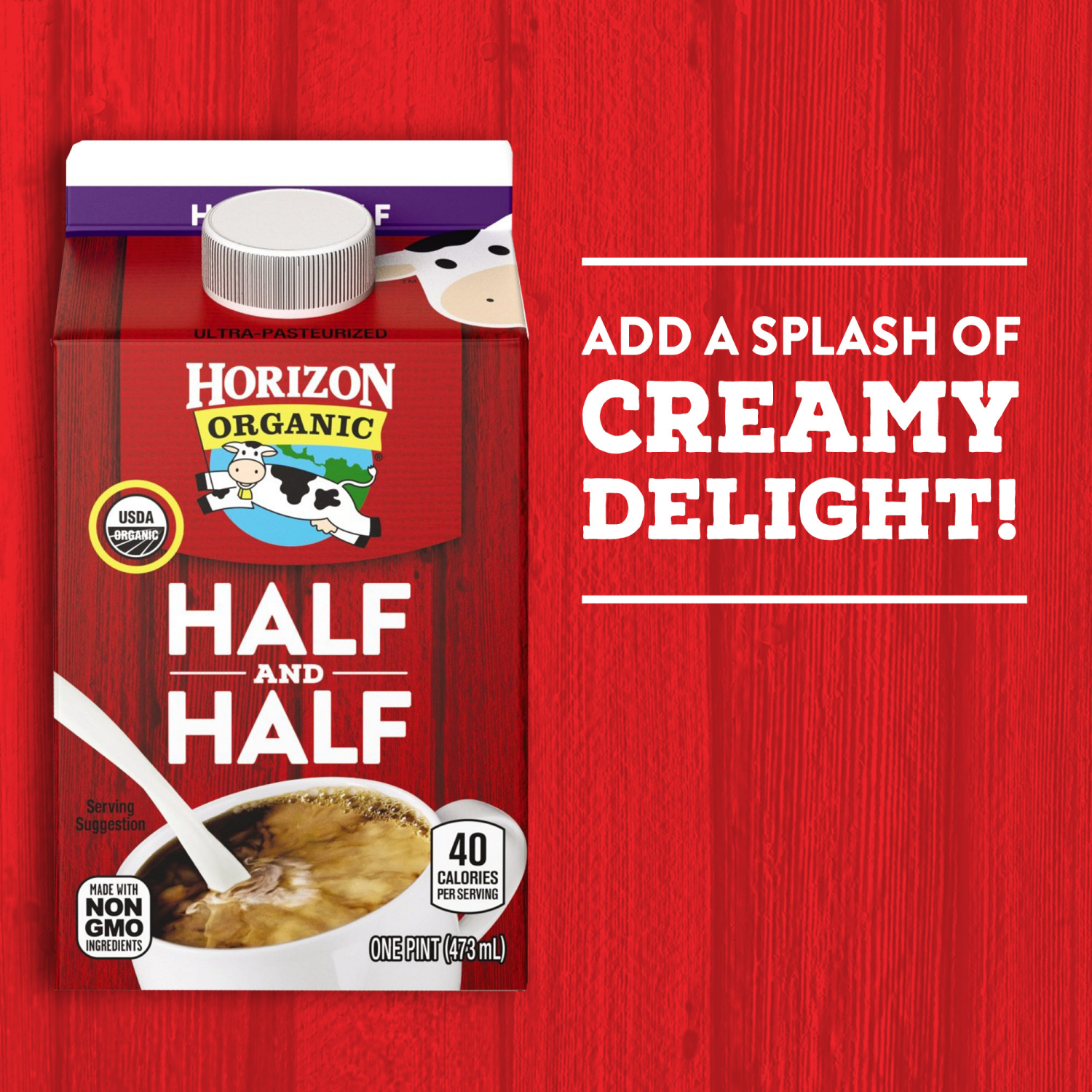 slide 4 of 8, Horizon Organic Half & Half, Half Gallon - 64 oz, 64 oz