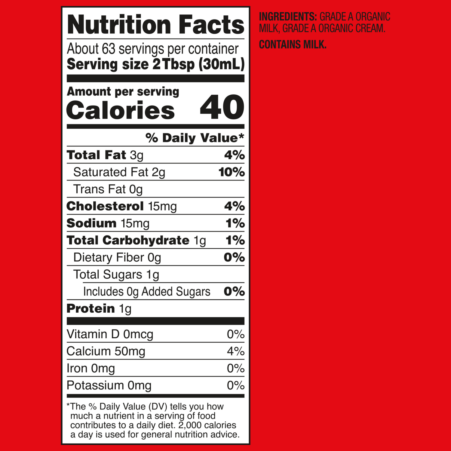 slide 7 of 8, Horizon Organic Half & Half, Half Gallon - 64 oz, 64 oz