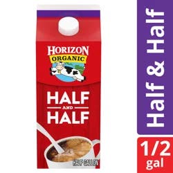 Horizon Organic Half & Half, Half Gallon - 64 oz