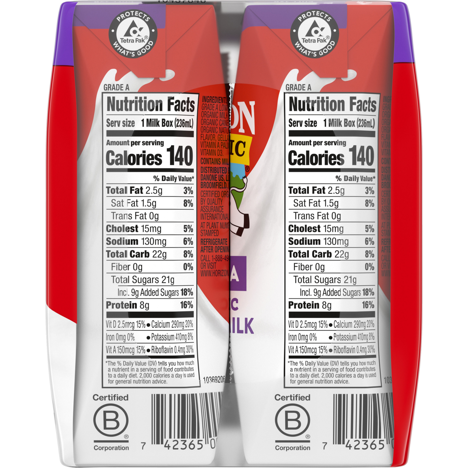 slide 3 of 5, Horizon Organic Shelf-Stable 1% Low Fat Milk Boxes, Vanilla, 8 fl oz, 6 Pack, 6 ct