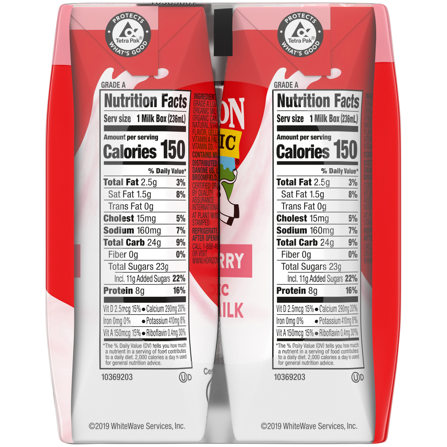 slide 3 of 5, Horizon Organic Shelf-Stable 1% Low Fat Milk Boxes, Strawberry, 8 fl oz, 6 Pack, 6 ct