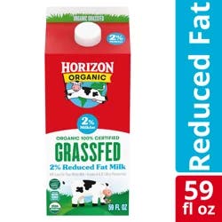 Horizon Organic Grassfed 2 Percent Milk, Reduced Fat Milk, 59 FL OZ Carton