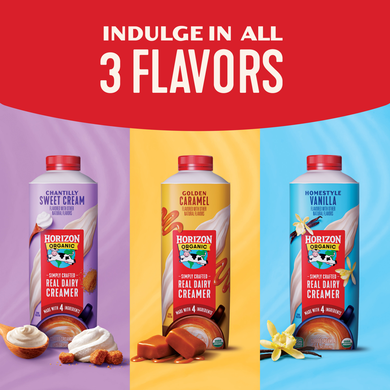 slide 5 of 8, Horizon Organic Real Dairy Chantilly Sweet Cream Coffee Creamer, 24 fl oz, 24 fl oz