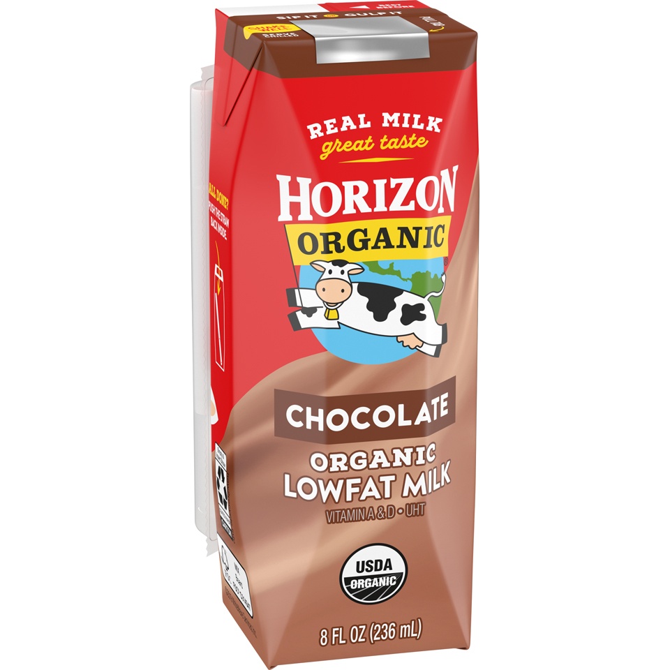 slide 2 of 9, Horizon Organic Reduced Fat Chocolate Milk, 8 oz