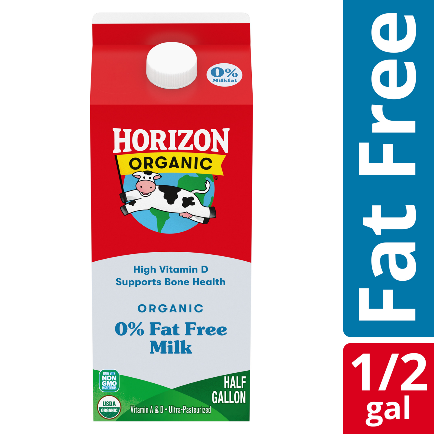 slide 1 of 5, Horizon Organic Organic 0% Fat Free Milk, 64 fl oz